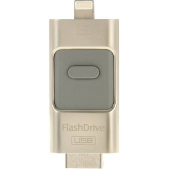 32GB FlashDrive External Storage for iOS/Android/MAC/PC with Lightning and Dual USB MicroUSB Connector