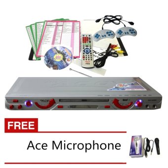 Ace MIDI-8596 Slim All In One Karaoke/DVD Player Set with Games and Radio (Silver)