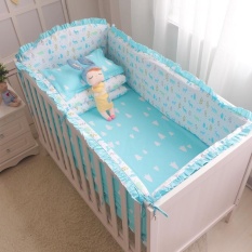 5Pcs Cotton Baby Cot Bedding Set Newborn Crib Bedding Detachable Bumpers Sheet Cot Bed Linen Crib