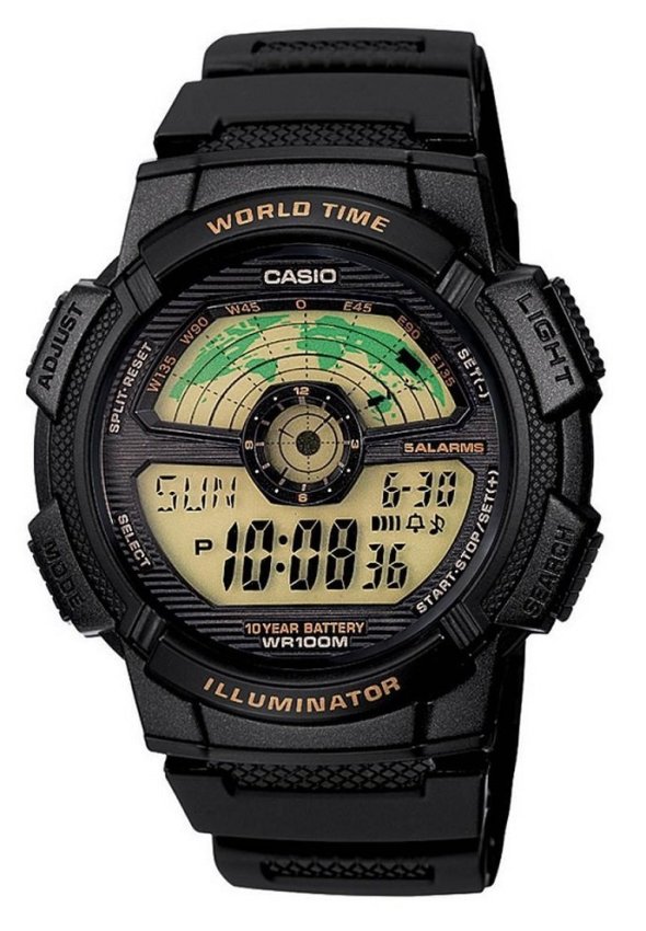 casio black rubber watch