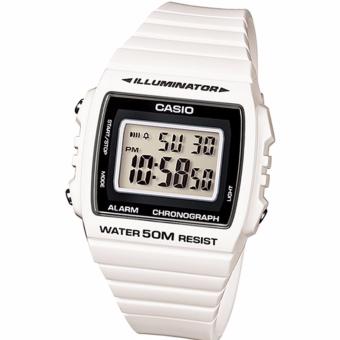 Casio Sports Womens White Resin Strap Watch W-215H-7A2