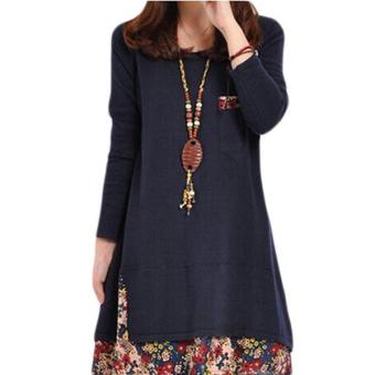 lalang sleeve dress floral splice navy blue lazada ph lalang sleeve dress floral splice navy blue lazada ph