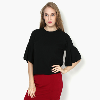 SM Woman Flared Sleeve Boxy Top (Black) Lazada PH