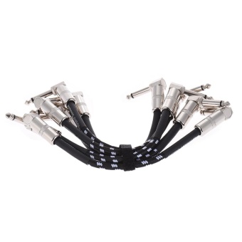Ammoon 6-Pack Guitar Effect Pedal Instrument Patch Cable 15cm/ 0.5ft Long With 1/4 Inch 6.35mm Silver Right Angle Plug Black + White Woven Jacket ^ - Intl June 2018 - 3 ammoon 6-Pack Guitar Effect Pedal Instrument Patch Cable 15cm/ 0.5ft Long with 1/4 Inch 6.35mm Silver Right Angle Plug Black + White Woven Jacket ^ - intl - 3