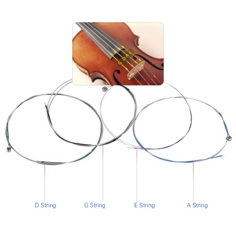 Full Set Violin Fiddle String Replacement For 3/4 & 4/4 Violin 4pcs G D A & E Medium Tension Alloy - Intl June 2018 - 4 Full Set Violin Fiddle String Replacement for 3/4 & 4/4 Violin 4pcs G D A & E Medium Tension Alloy - intl - 4