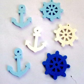 Yika 100pcs Anchor Rudder Sewing Wooden Buttons Craft Accessories Decorative Buttons - Intl June 2018 - 2 Yika 100pcs Anchor Rudder Sewing Wooden Buttons Craft Accessories Decorative Buttons - intl - 2