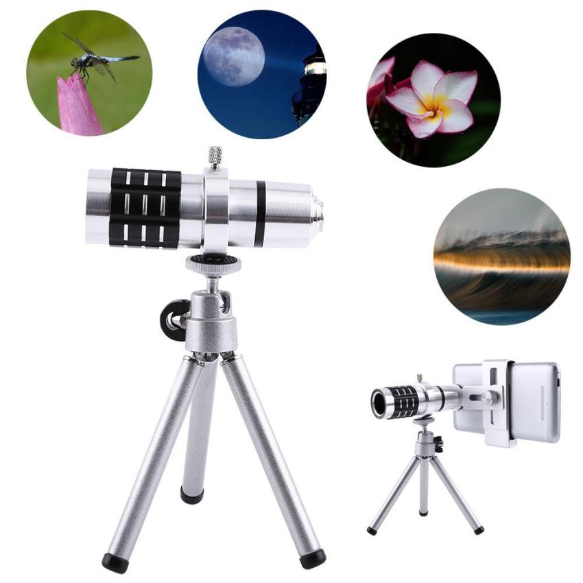 12Pcs Zoom Camera Telephoto Telescope Lens + Mount Tripod Kit ForSmart Phone Universal - Intl June 2018 - 2 12Pcs Zoom Camera Telephoto Telescope Lens + Mount Tripod Kit ForSmart Phone Universal - intl - 2