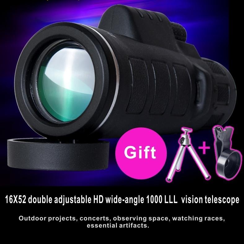 16x Zoom.Magnification Sports Hiking Telescope 16x52 Monocular Camp Travel Telescope For Cellphone Camera Lens With Tripod Universal Phone Stable Bracket - Intl June 2018 - 2 16x zoom.Magnification Sports Hiking Telescope 16x52 Monocular Camp Travel Telescope for Cellphone Camera Lens with Tripod Universal Phone Stable Bracket - intl - 2