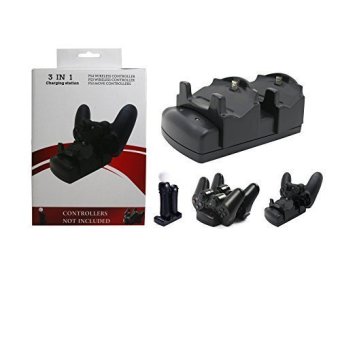 3 IN 1 Wireless Controller Charger Dual Charging Dock Station Stand For Sony PS3 PS4 Playstation 3 4 And PS3 Move June 2018 - 2 3 IN 1 Wireless Controller Charger Dual Charging Dock Station Stand for Sony PS3 PS4 Playstation 3 4 and PS3 Move - 2