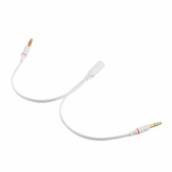 3.5mm Gold Plated Audio Mic Y Splitter Cable Headphone Adapter Female To 2 Male Cable For PC Laptop Etc White - Intl June 2018 - 4 3.5mm Gold Plated Audio Mic Y Splitter Cable Headphone Adapter Female To 2 Male Cable for PC Laptop etc White - intl - 4