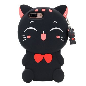3D Lucky Fortune Black Cat With Cute Bow Tie Silicone Rubber Phone Case Cover For Apple IPhone 5/5S/SE - Intl June 2018 - 2 3D Lucky Fortune black Cat with Cute Bow Tie Silicone Rubber Phone Case Cover for Apple iPhone 5/5S/SE - intl - 2