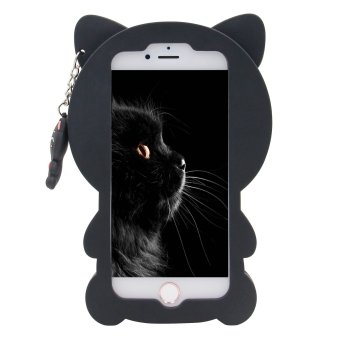3D Lucky Fortune Black Cat With Cute Bow Tie Silicone Rubber Phone Case Cover For Apple IPhone 5/5S/SE - Intl June 2018 - 3 3D Lucky Fortune black Cat with Cute Bow Tie Silicone Rubber Phone Case Cover for Apple iPhone 5/5S/SE - intl - 3