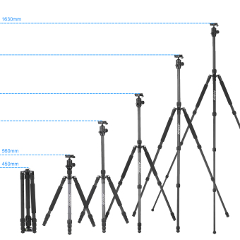 Andoer TP-666C Professional Carbon Fiber Tripod Kit 4 SectionsCamera Tripod With AD-10 Ball Head Max. Height 163cm Load Capacity6kg - Intl June 2018 - 4 Andoer TP-666C Professional Carbon Fiber Tripod Kit 4 SectionsCamera Tripod with AD-10 Ball Head Max. Height 163cm Load Capacity6kg - intl - 4