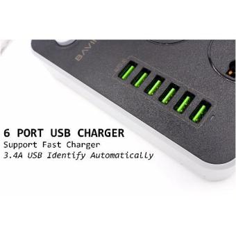 Bavin 6 USB Port With 3 Power Socket Multi-Function Universal FastCharger June 2018 - 2 Bavin 6 USB Port with 3 Power Socket Multi-Function Universal FastCharger - 2