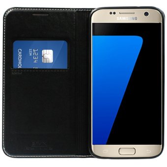 Bavin Leather Flip Cover Case For Samsung S7 (Black) June 2018 - 3 Bavin Leather Flip Cover Case for Samsung S7 (Black) - 3