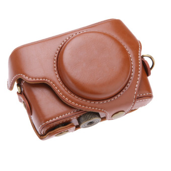 Brown PU Leather Camera Bag Case For Sony RX100 RX100M2 June 2018 - 2 Brown PU Leather Camera Bag Case for Sony RX100 RX100M2 - 2