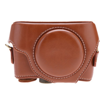 Brown PU Leather Camera Bag Case For Sony RX100 RX100M2 June 2018 - 4 Brown PU Leather Camera Bag Case for Sony RX100 RX100M2 - 4