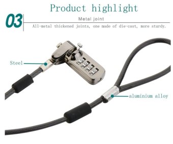 Combination Security Lock Cable For Notebook Laptop Pc ComputerMonitor Lcd - 2m Cable Black - Intl June 2018 - 5 Combination Security Lock Cable for Notebook Laptop Pc ComputerMonitor lcd - 2m Cable Black - intl - 5
