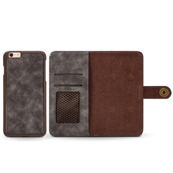 For Apple IPhone 6 Plus / 6s Plus 2in1 Stand Support + Card Slot Magnetic Buckle Vintage Cow Leather Split Cover Phone Wallet Case - Intl June 2018 - 2 for Apple iPhone 6 Plus / 6s Plus 2in1 Stand Support + Card Slot Magnetic Buckle Vintage Cow Leather Split Cover Phone Wallet Case - intl - 2