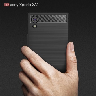For Sony Xperia XA1 Carbon Fiber Brushed Texture Slim TPU Back Case (Black) - Intl April 2018 - 5 For Sony Xperia XA1 Carbon Fiber Brushed Texture Slim TPU Back Case (Black) - intl - 5