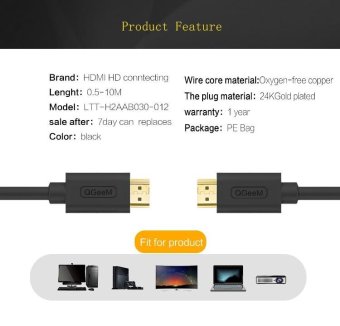 HDMI Cable HDMI To HDMI 1.4 Cable 1080P 4k 3D 60FPS Cable For HD TVLCD Laptop PS3 Projector Computer Cable 1m - Intl June 2018 - 2 HDMI Cable HDMI to HDMI 1.4 cable 1080P 4k 3D 60FPS Cable for HD TVLCD Laptop PS3 Projector Computer Cable 1m - intl - 2