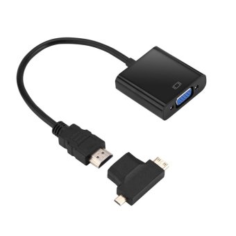 HDMI To VGA Adapter T-Type Micro+Mini HDMI Connector For Top BoxPS4 Xbox360 Black - Intl June 2018 - 2 HDMI To VGA Adapter T-Type Micro+Mini HDMI Connector For Top BoxPS4 Xbox360 Black - intl - 2
