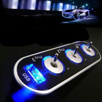 High Quality Car Cigar Lighter USB 3 Way Car Cigarette LighterSocket Splitter DC 12V + LED Light Switch - Intl April 2018 - 5 High Quality Car Cigar Lighter USB 3 Way Car Cigarette LighterSocket Splitter DC 12V + LED Light Switch - intl - 5