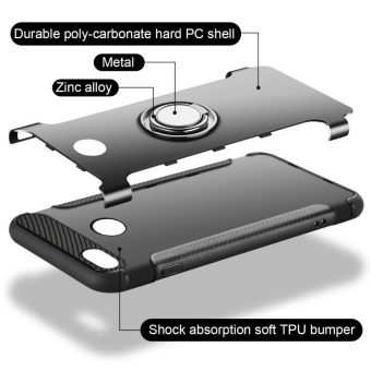 Hybrid Armor Case For Xiaomi Redmi 4X Anti-slip Carbon Fiber TPU +PC Back Cover With Ring Grip/Stand Holder Gold - Intl June 2018 - 4 Hybrid Armor Case For Xiaomi Redmi 4X Anti-slip Carbon Fiber TPU +PC Back Cover with Ring Grip/Stand Holder Gold - intl - 4