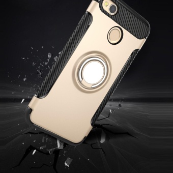 Hybrid Armor Case For Xiaomi Redmi 4X Anti-slip Carbon Fiber TPU +PC Back Cover With Ring Grip/Stand Holder Gold - Intl June 2018 - 2 Hybrid Armor Case For Xiaomi Redmi 4X Anti-slip Carbon Fiber TPU +PC Back Cover with Ring Grip/Stand Holder Gold - intl - 2