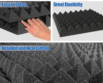 New Pyramid Acoustic Soundproof Foam 50 X 50 X 5cm KK1034 June 2018 - 3 New Pyramid Acoustic Soundproof Foam 50 x 50 x 5cm KK1034 - 3