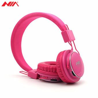 NIA X3 Superb Sound Foldable 108dB 4-in-1 Wireless BluetoothHeadset With FM Radio And TF/AUX Slot (Pink) June 2018 - 2 NIA X3 Superb Sound Foldable 108dB 4-in-1 Wireless BluetoothHeadset with FM Radio and TF/AUX Slot (Pink) - 2
