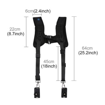 PULUZ Quick Release Double Shoulder Harness Soft Pad DecompressionFoam Shoulder Strap Belt For DSLR Digital Cameras - Intl July 2018 - 4 PULUZ Quick Release Double Shoulder Harness Soft Pad DecompressionFoam Shoulder Strap Belt For DSLR Digital Cameras - intl - 4