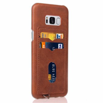 SANHE Phone Anti-drop Protection Hard Plastic PC Cases Soft PU Leather Covers Skins Backside Cards Insert With Chain Strap Hoop For Samsung Galaxy S8 Plus 6.2inch - Intl June 2018 - 3 SANHE Phone Anti-drop Protection Hard Plastic PC Cases Soft PU Leather Covers Skins Backside Cards Insert with Chain Strap Hoop For Samsung Galaxy S8 plus 6.2inch - intl - 3