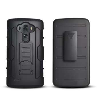 Shockproof Heavy Duty Protection Hybrid Full Body Rugged Case Rubber Dual Layer Holster Cover For LG G3 With Kickstand - Intl July 2018 - 3 Shockproof Heavy Duty Protection Hybrid Full Body Rugged Case Rubber Dual Layer Holster Cover for LG G3 with Kickstand - intl - 3