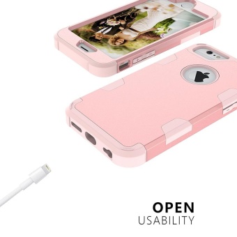 Shockproof Hybrid Silicone Rubber Protective Hard Case Cover For Apple IPhone 6s Plus Rose Gold - Intl June 2018 - 3 Shockproof Hybrid Silicone Rubber Protective Hard Case Cover for Apple iPhone 6s Plus Rose Gold - intl - 3