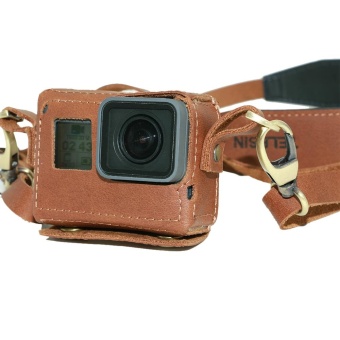 TELESIN Leather Camera Case Bag With Neck Strap For GoPro Hero 5 -intl April 2018 - 4 TELESIN Leather Camera Case Bag with Neck Strap for GoPro Hero 5 -intl - 4