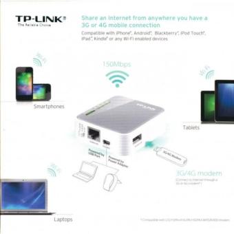 TP-Link N150 Wireless 3G/4G Portable Router With AccessPoint/WISP/Router Modes (TL-MR3020) July 2018 - 2 TP-Link N150 Wireless 3G/4G Portable Router with AccessPoint/WISP/Router Modes (TL-MR3020) - 2