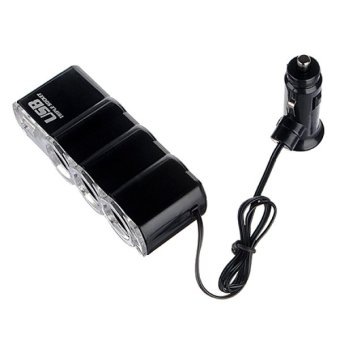 Triple USB Car Cigarette Lighter Socket Splitter Charger Adapter 12V 24V (Black) June 2018 - 5 Triple USB Car Cigarette Lighter Socket Splitter Charger Adapter 12V 24V (Black) - 5