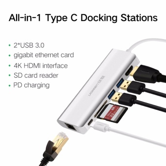 UGREEN All In 1 USB C HUB With Type C PD Power 4K Video HDMI SD Card Reader Gigabit Ethernet Adapter USB-C Type-C 3.0 HUB USB - Intl June 2018 - 2 UGREEN All in 1 USB C HUB with Type C PD Power 4K Video HDMI SD Card Reader Gigabit Ethernet Adapter USB-C Type-C 3.0 HUB USB - intl - 2
