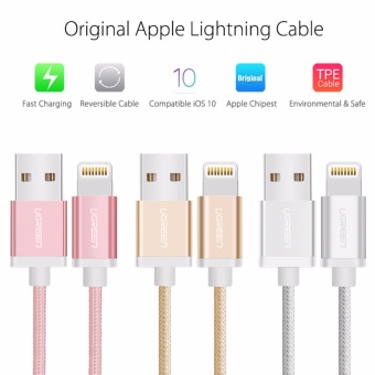 UGREEN Metal Alloy USB Lightning Cable USB Charger Cable NylonBradied Design For IPhone 4 5 6 7 IPad - Silver,1.5M - Intl June 2018 - 3 UGREEN Metal Alloy USB Lightning Cable USB Charger Cable NylonBradied Design for iPhone 4 5 6 7 iPad - Silver,1.5M - intl - 3