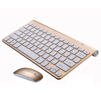 Ultra Thin Wireless Keyboard Mouse 2.4G Keyboard Mouse Combo And 2.4G USB Receiver For Macbook,Computer PC,Laptop And TV BOX - Golden - Intl July 2018 - 2 Ultra Thin Wireless keyboard mouse 2.4G keyboard Mouse combo and 2.4G USB Receiver for Macbook,Computer PC,Laptop and TV BOX - Golden - intl - 2