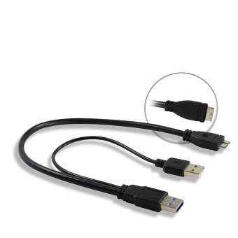 USB 3.0 Y Cable Micro For Samsung M3, WD Elements, ToshibaHDTB310EK3AA External Hard Drive - Intl May 2018 - 2 USB 3.0 Y Cable Micro for Samsung M3, WD Elements, ToshibaHDTB310EK3AA External Hard Drive - intl - 2