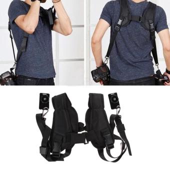 VAKIND Quick Rapid Double Dual Shoulder Sling Belt Strap For TwoDSLR Digital Camera (Black) - Intl June 2018 - 2 VAKIND Quick Rapid Double Dual Shoulder Sling Belt Strap for TwoDSLR Digital Camera (Black) - intl - 2