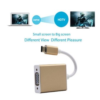Xupei KOBWA USB 3.1 Type C To VGA Converter Adapter Cable 1080PHDTV Supported With Alloy Aluminum Case For New Macbook 12 Inch,Chromebook Pixel And Thinkpad Dell.(Gold) - Intl June 2018 - 2 xupei KOBWA USB 3.1 Type C To VGA Converter Adapter Cable 1080PHDTV Supported With Alloy Aluminum Case For New Macbook 12 Inch,Chromebook Pixel and Thinkpad Dell.(Gold) - intl - 2
