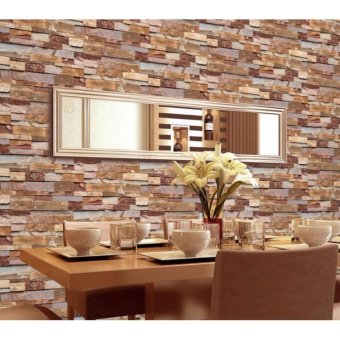 10*0.53m Wallpaper 3D PVC Brick Pattern Wall Art Home Decor TV WallEco-friendly Wall Paper Mural For Cafe Restaurant Living Room -intl June 2018 - 2 10*0.53m Wallpaper 3D PVC Brick Pattern Wall Art Home Decor TV WallEco-friendly Wall Paper Mural for Cafe Restaurant Living Room -intl - 2