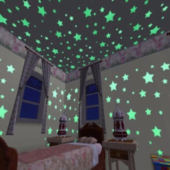 100PCS Colorful Luminous Home Glow In The Dark Stars Wall Stickers- Intl June 2018 - 3 100PCS Colorful Luminous Home Glow In The Dark Stars Wall Stickers- intl - 3