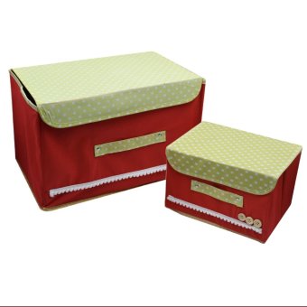 2 In 1 Foldable Cloth Storage With Handle Organizer Set Of 2(Red) June 2018 - 3 2 in 1 Foldable Cloth Storage with Handle Organizer Set of 2(Red) - 3