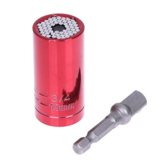 2 Piece/Set Gator Grip Multi Function Ratchet Universal Socket 7-19mm Power Drill Adapter Car Hand Tools Repair Kit (Red) - Intl April 2018 - 5 2 Piece/Set Gator Grip Multi Function Ratchet Universal Socket 7-19mm Power Drill Adapter Car Hand Tools Repair Kit (Red) - intl - 5