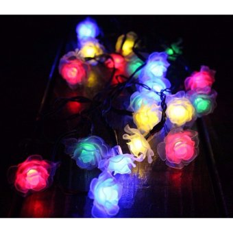 20 Leds Solar Powered Plastic Rose Flower String Lights Lamp For Christmas Party Wedding Garden Outdoor Fairy Decoration (Multi-color) - Intl June 2018 - 3 20 Leds Solar Powered Plastic Rose Flower String Lights Lamp for Christmas Party Wedding Garden Outdoor Fairy Decoration (Multi-color) - intl - 3