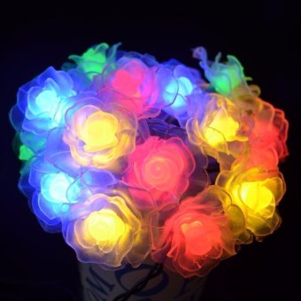 20 Leds Solar Powered Plastic Rose Flower String Lights Lamp For Christmas Party Wedding Garden Outdoor Fairy Decoration (Multi-color) - Intl June 2018 - 2 20 Leds Solar Powered Plastic Rose Flower String Lights Lamp for Christmas Party Wedding Garden Outdoor Fairy Decoration (Multi-color) - intl - 2